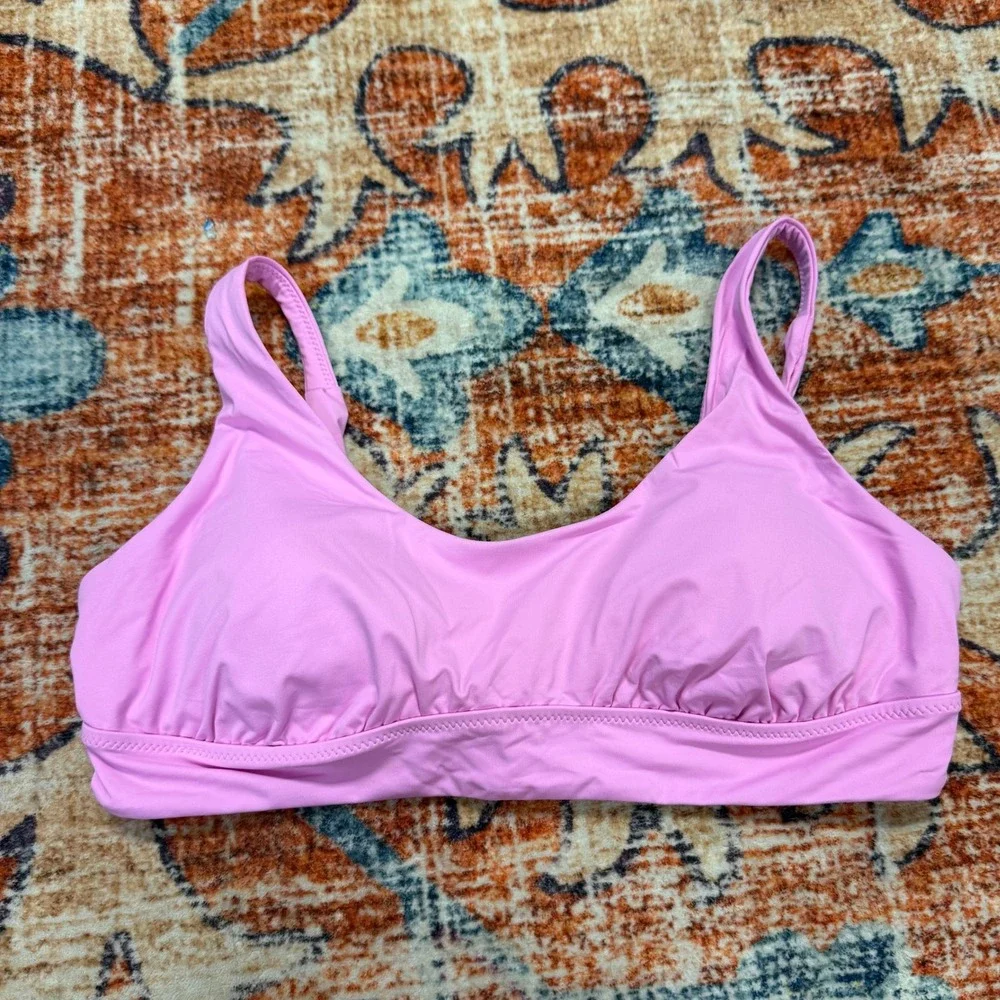 prAna Mallorca‎ Top Cosmos Pink Cropped Sports Bra Swim Suit Bikini Top Womens M